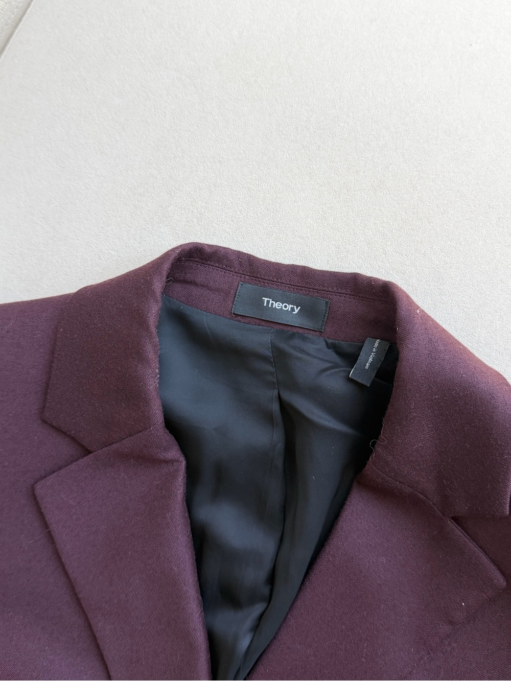 Theory Double-Breasted Blazer in Plum - Picture 5 of 6